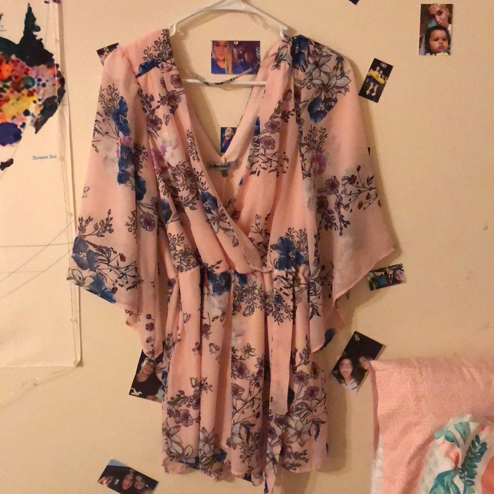 pink floral romper